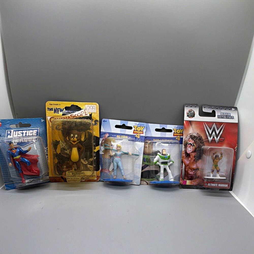 Mattel Disney Pixar Jada Toys 5pc Mixed Lot Figures Superman Buzz WWE Diecast